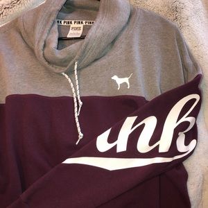 NWOT pink cowl neck hoodie